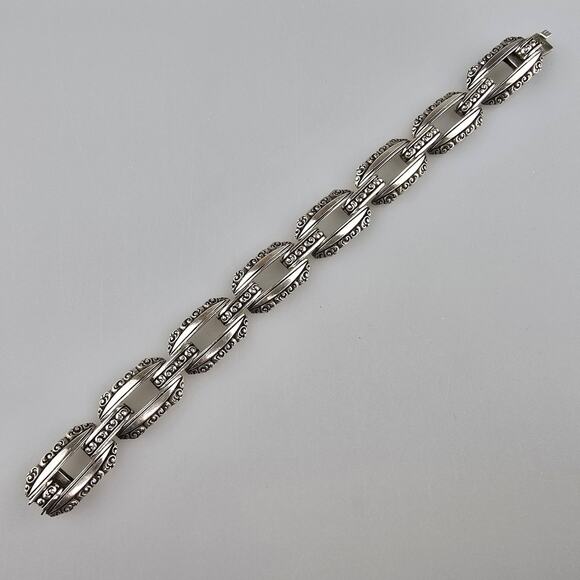 Vintage Sterling Silver 925 Ornate Link Bracelet 18cm - Picture 1 of 6